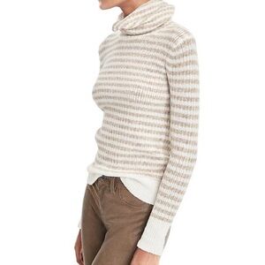 Banana Republic NWOT Stripe Aire Italian Yarn Wool Alpaca Turtleneck Sweater